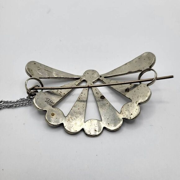 Bohemian Sterling Silver and Mother of Pearl Inlay Hair Pin main image 4